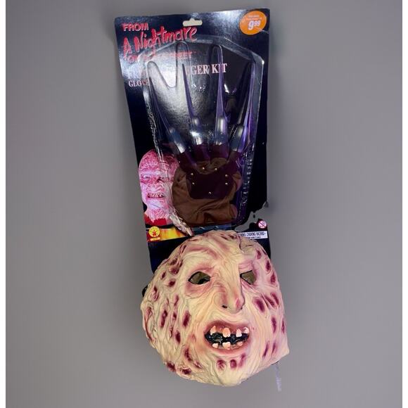 Nightmare On Elm Street Freddy Krueger Glove & Mask Set Rubies Horror Costume - Picture 1 of 8